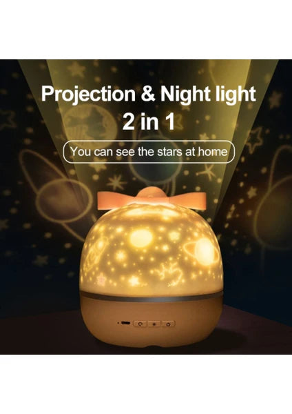 Şarjlı 6 Model Dönen Projeksiyon Star Master Gece Lambası
