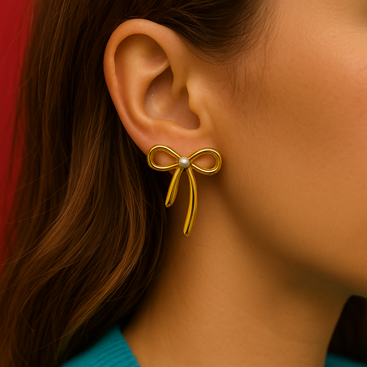 Çelik İncili Fiyonk Küpe