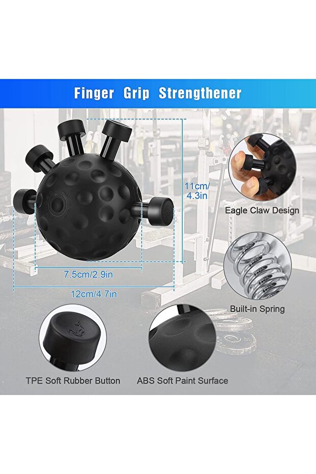 Parmak ve El Güçlendirici Egzersiz Topu | Kavrama Gücü Artırıcı Stres Topu Aleti