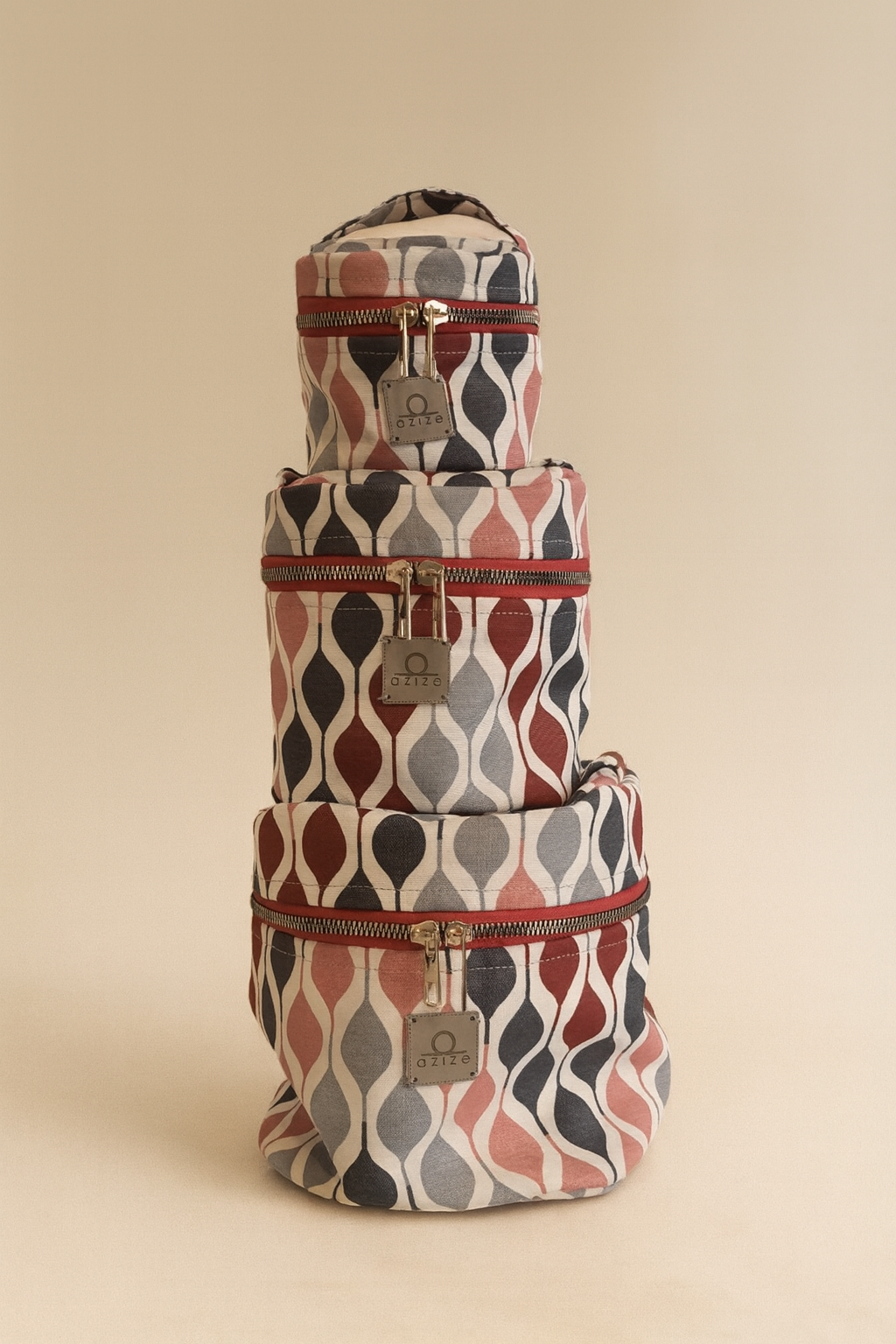 Desenli Küp Makyaj Çantası – Şık, Düzenli ve Kullanışlı