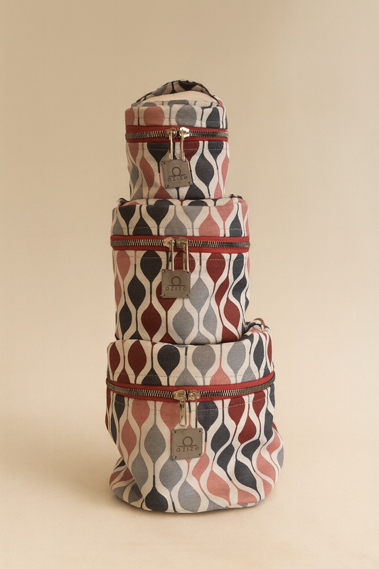 Desenli Küp Makyaj Çantası – Şık, Düzenli ve Kullanışlı