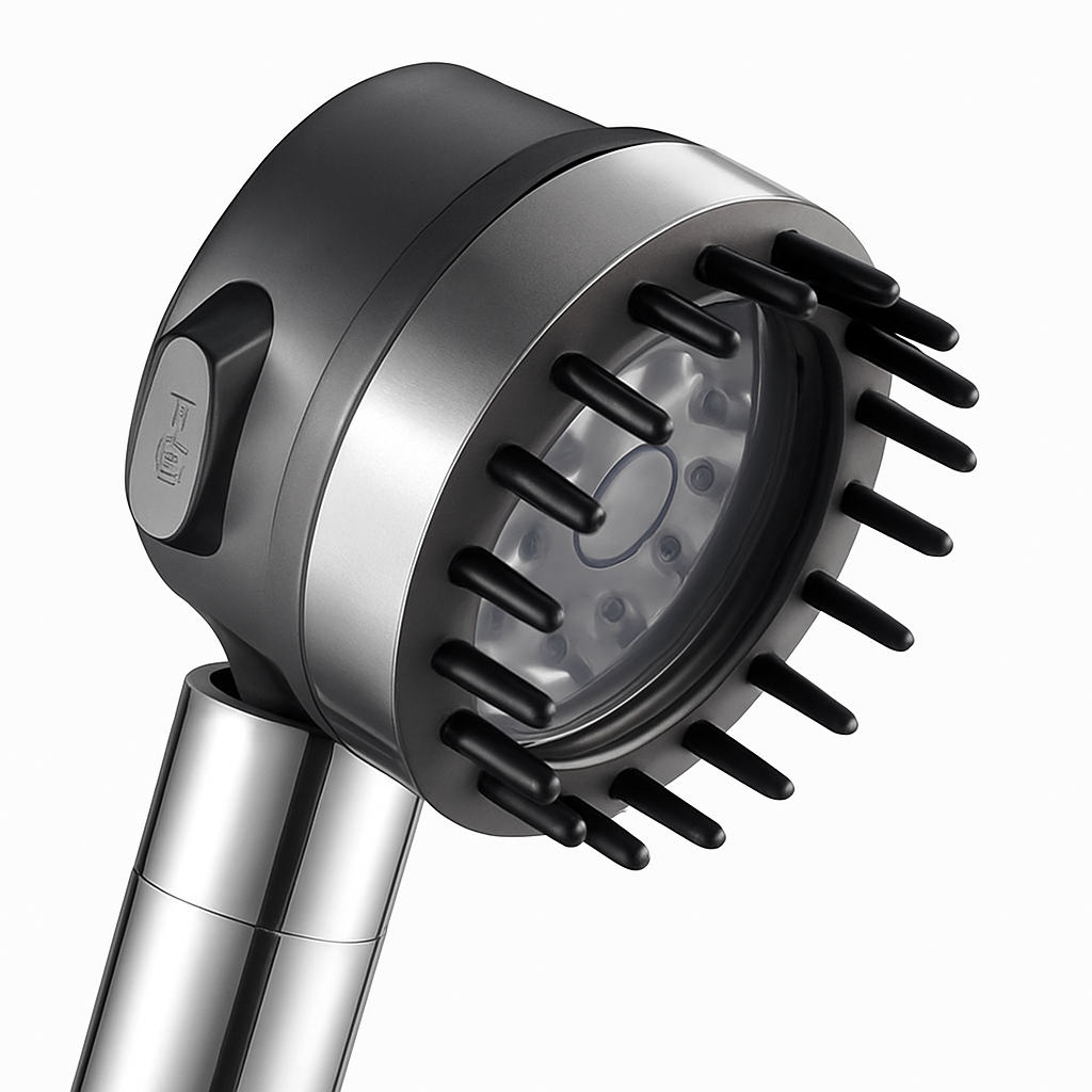 3 Fonksiyonlu Basınçlı ve Filtreli Duş Başlığı – Stop Tuşlu