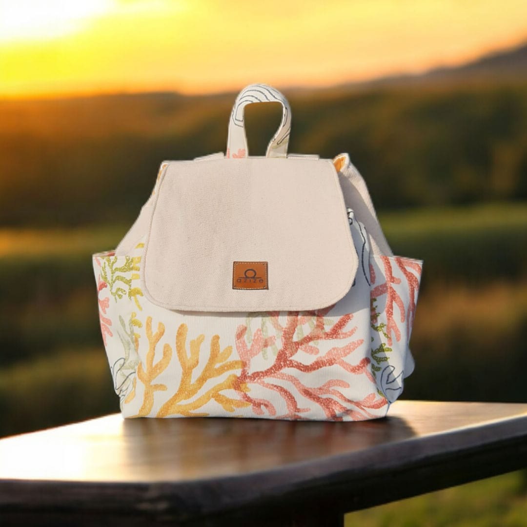 Desenli Soft Ton Sırt Çantası – El Emeği, Hafif ve Kullanışlı