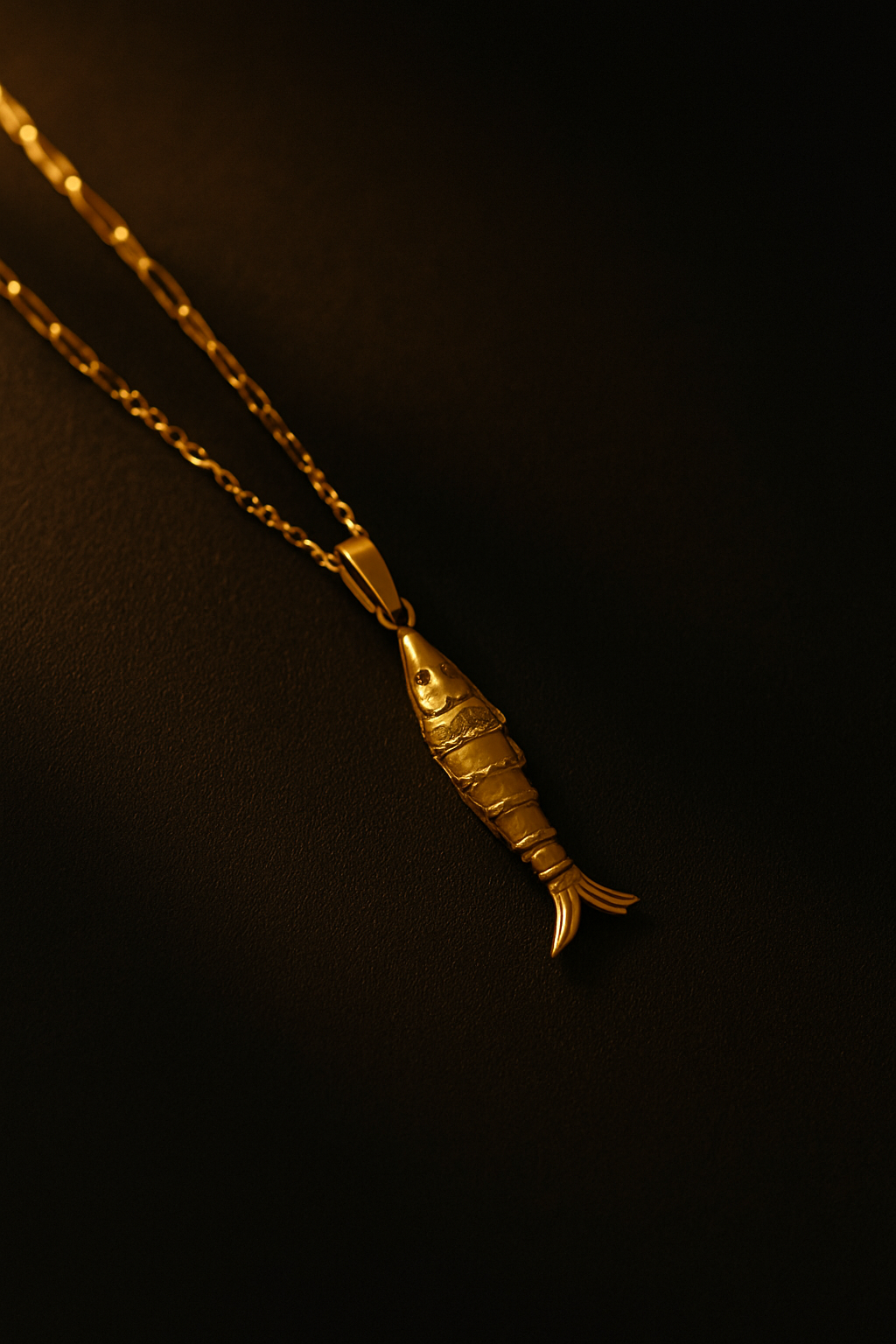 Çelik 2li Kıvrık Balık Kolye