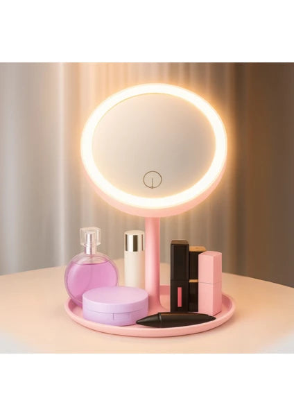 Dokunmatik Led Işıklı Usbli Masa Üstü Makyaj Aynası