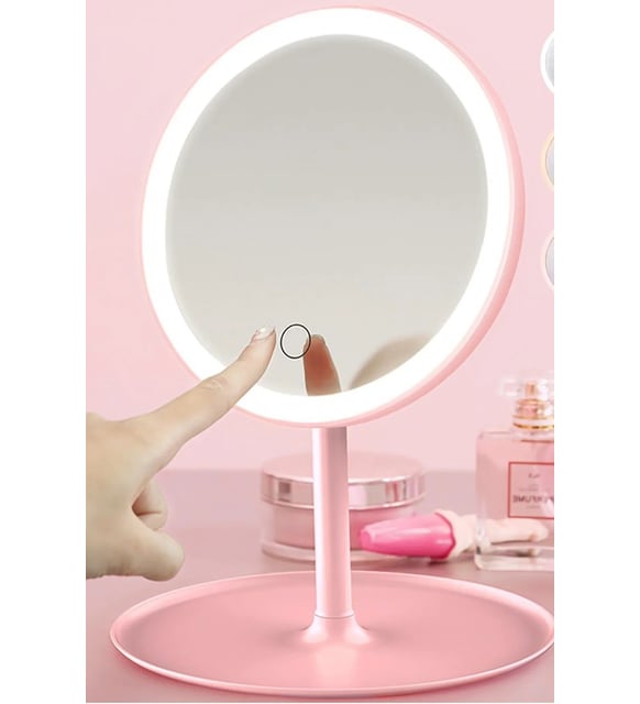 Dokunmatik Led Işıklı Usbli Masa Üstü Makyaj Aynası